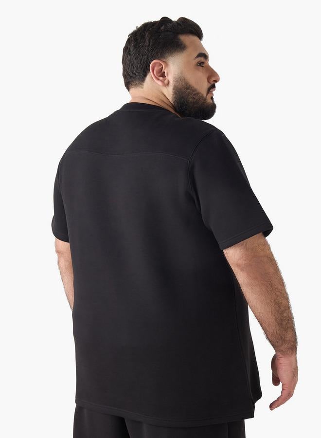 Maxim Men Regular Fit Crew Neck Short Sleeve Embossed T-shirt - Image 3